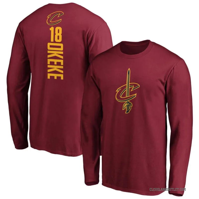 Chuma Okeke Men's Cleveland Cavaliers Maroon Backer Long Sleeve T-Shirt
