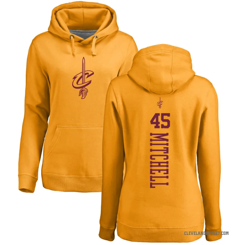Donovan Mitchell Women's Gold Cleveland Cavaliers Branded One Color Backer Pullover Hoodie