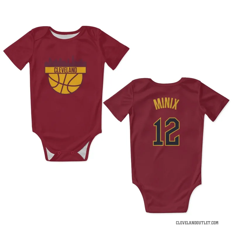 Riley Minix  Cleveland Cavaliers   Wine Newborn & Infant Bodysuit